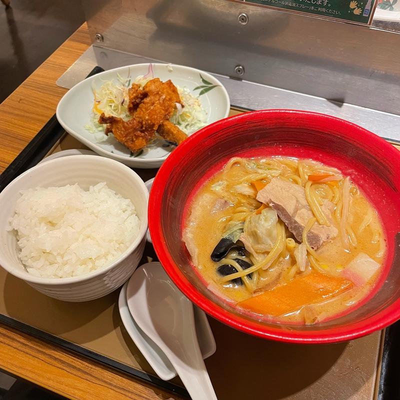 コク旨ちゃんぽんとから揚げの定食(やよい軒 亀有店)