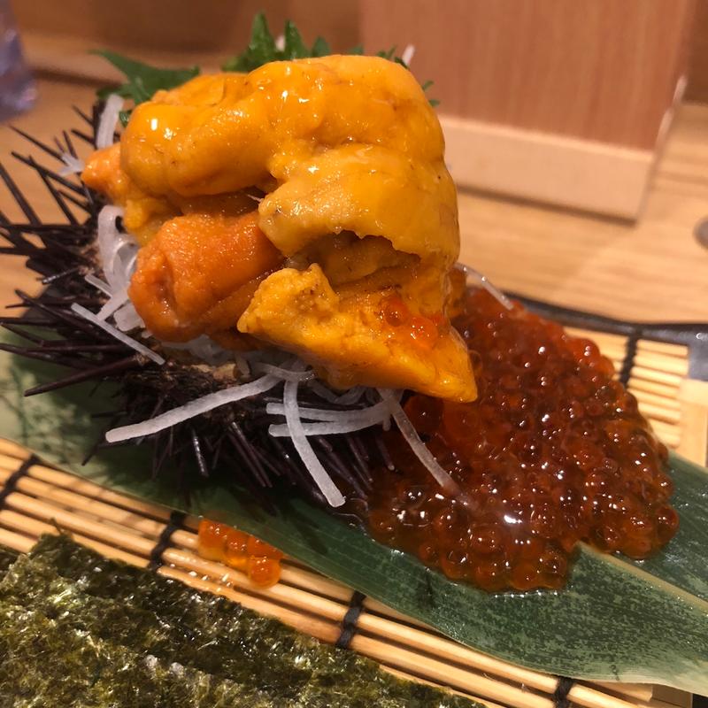 雲丹いくらこぼれ盛り(魚菜由良　雑魚亭)