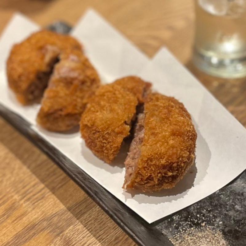 辛子蓮根馬肉ひき肉揚げ(日本のお酒と馬肉料理 うまえびす)