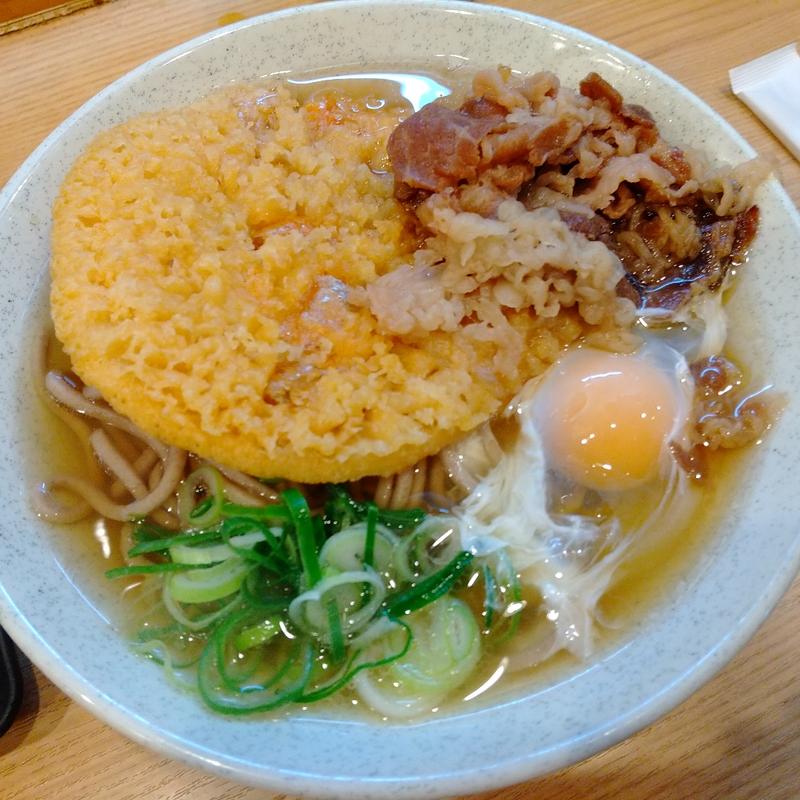 スタミナそば（肉、天ぷら、玉子）(山陽そば垂水店)