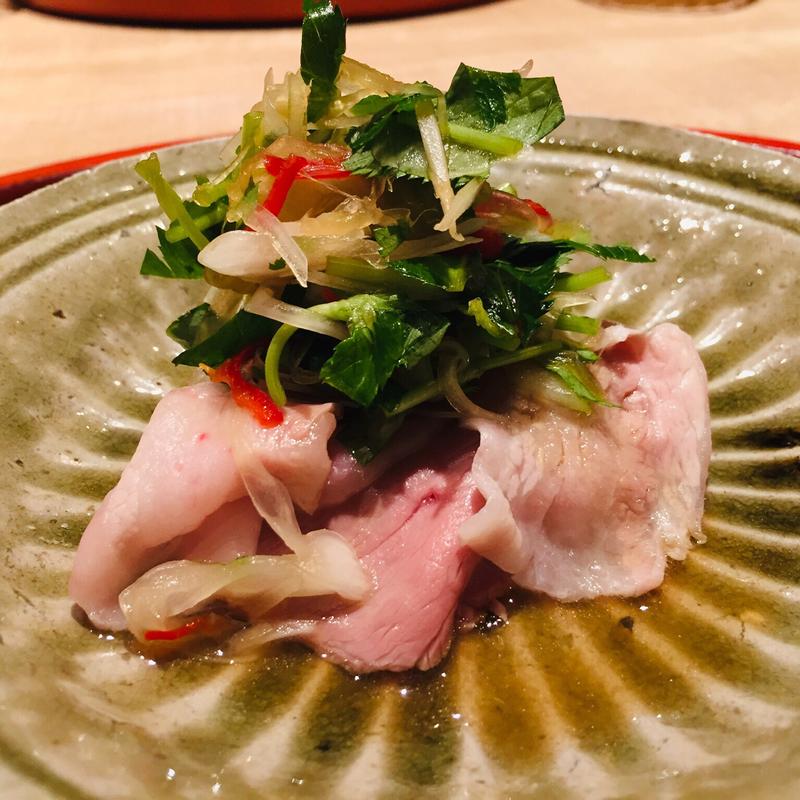 お凌ぎ 滋味野菜の黒豚冷しゃぶ添え(妙見温泉石原荘・レストラン石蔵)