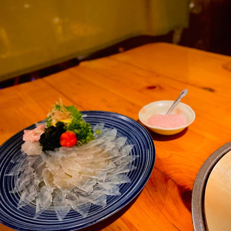 ハギ薄造り(炉辺人 （ろべんと）)