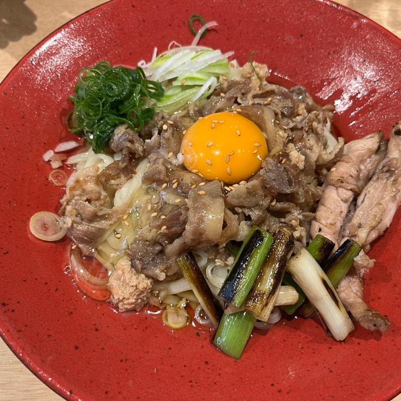 鶏せせりと豚しぐれのまぜそば(鶏谷 （トリタニ）)