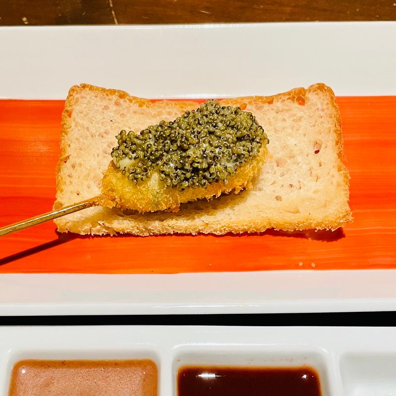 季節の串カツ10本コース　鳥ささみとんぶりを乗せて(串カツとワインの店 燈（Tou）)