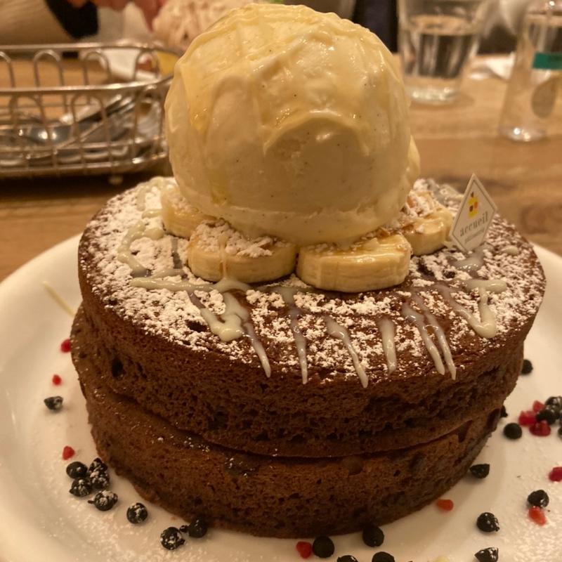 ショコラクッキーパンケーキ(カフェ アクイーユ 恵比寿)