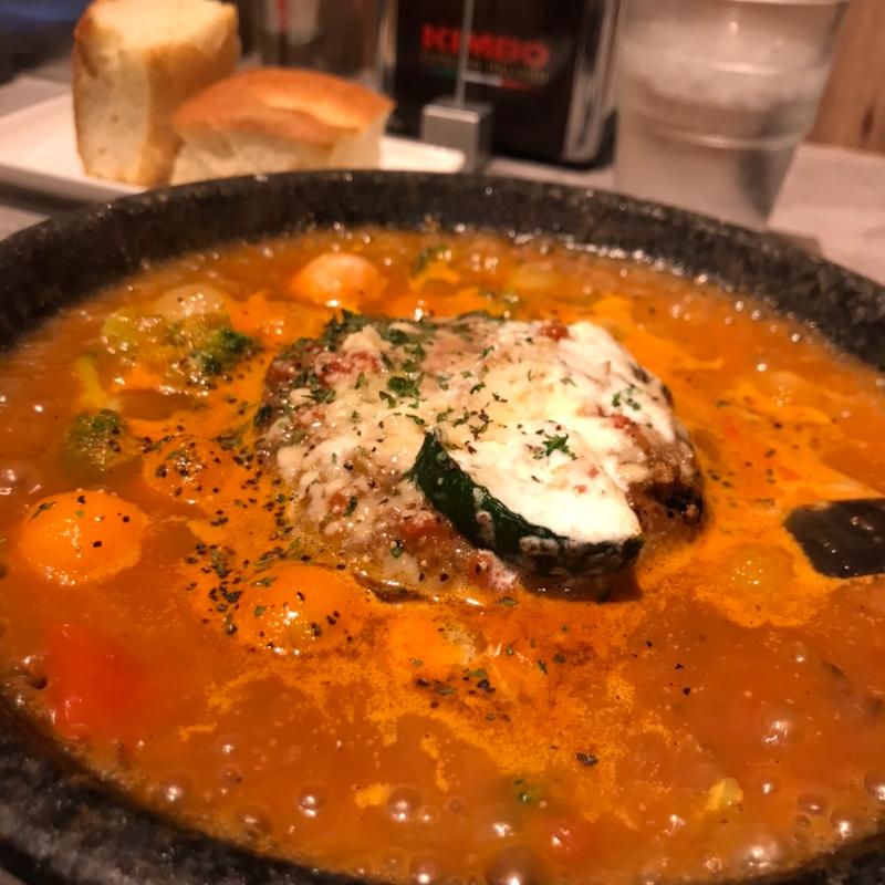 イベリコ豚のグリルハンバーグ(石焼生パスタ蔵之助+グリル ゼスト御池店)