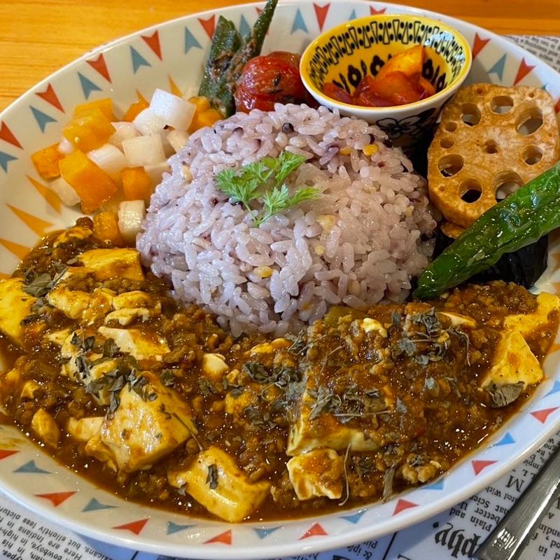 麻婆キーマカレーの野菜マシ(気まぐれ )