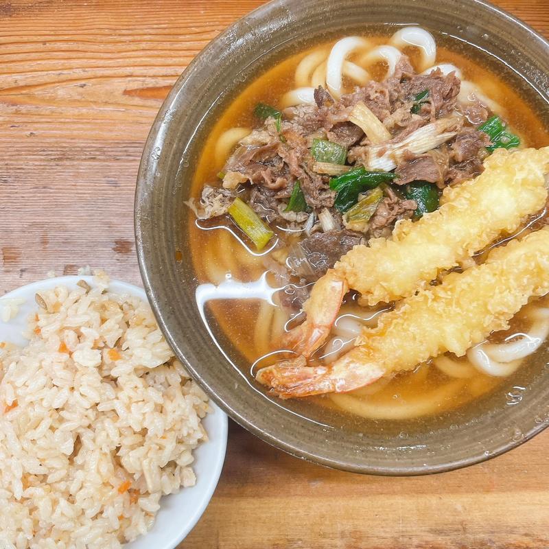 肉うどん(牧のうどん 周船寺店)