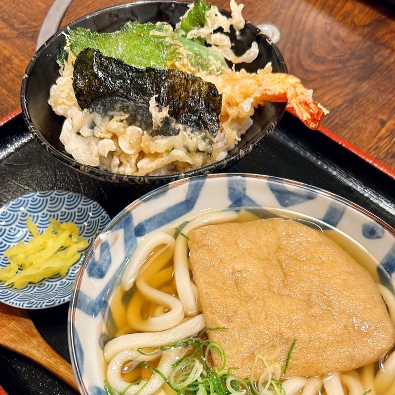 ミニ天丼ときつねうどん(こがらや 中津店)