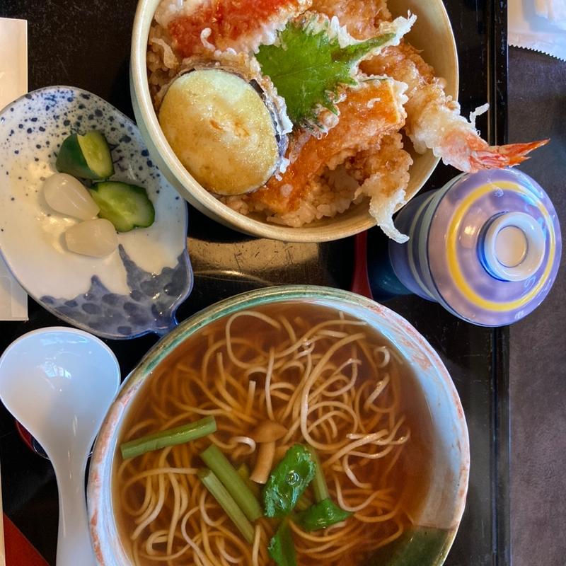 天丼とそばセット(諏訪屋 鳴子店)