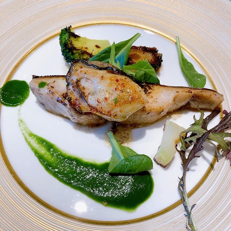 サワラの塩麹焼きと牡蠣のレモンバターソース（ランチコース）(Seji)