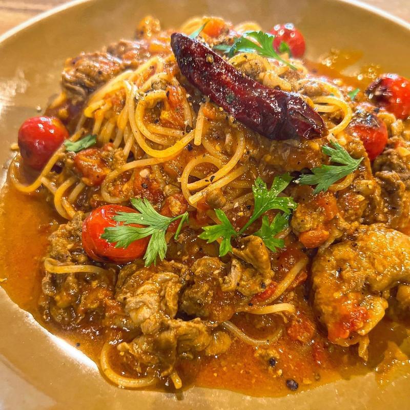 牛すじと焼トマトの辛口tomato(5 waters cafe)