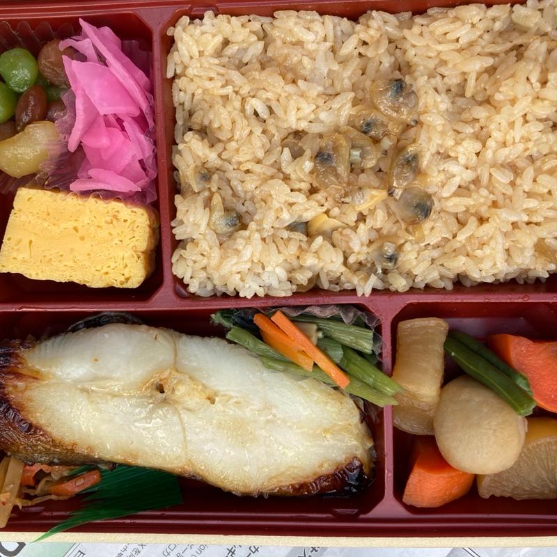 あさりご飯とからすがれいの西京焼き弁当(築地なが田 日本橋三越本店)