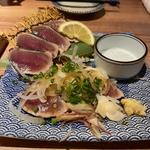 藁焼きカツオたたき　塩たたき　ねぎポン酢　半々8切れ(魚河岸酒場 FUKU浜金 金山店)