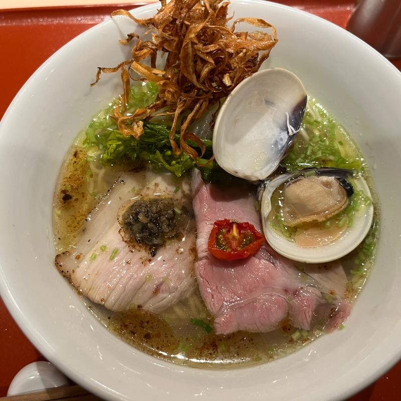 桑名はまぐりと茸の潮そば(麦と麺助 新梅田中津店)