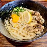 牡蠣バター釜玉うどん(うどん大師空海)