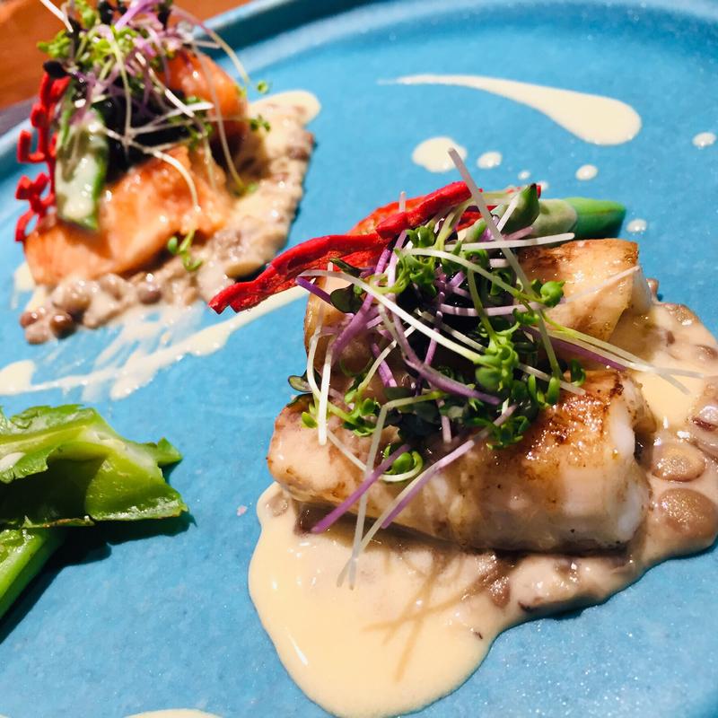 チョウザメのムニエル 酒粕クリームソース(Kokoya de kobayashi)