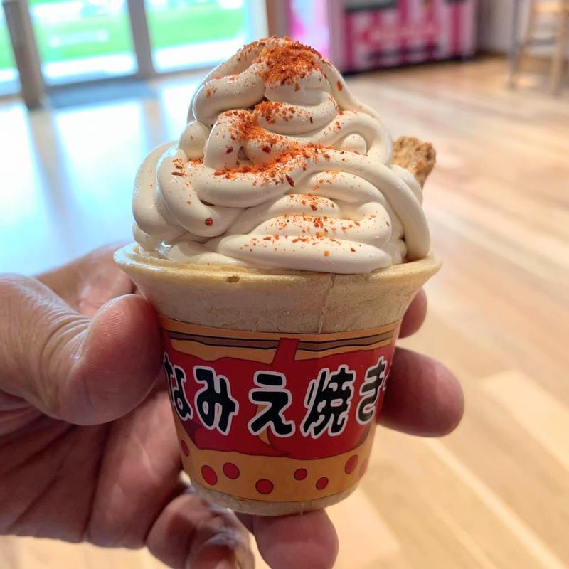 なみえ焼きそばソフトクリーム(無印良品 道の駅なみえ)