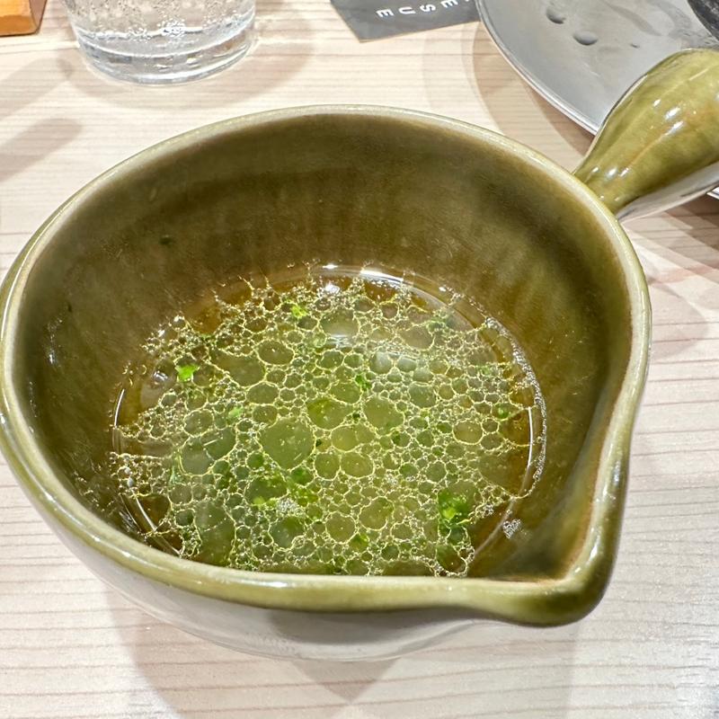 鶏とアオサ（本日の割りスープ）(ラーメン専科 竹末食堂)