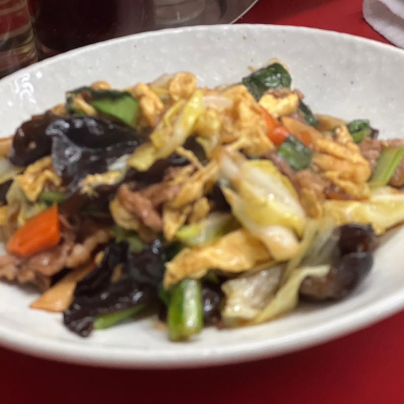 豚肉と木耳と卵炒め(新珍味)