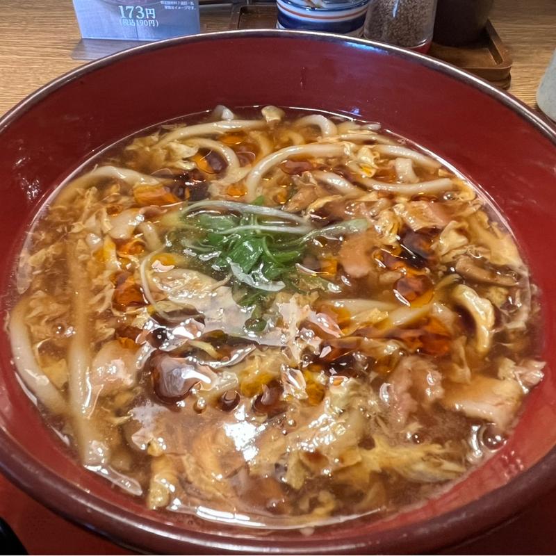 酸辣王さんの卵とじうどん(実演手打うどん 杵屋 桶川東武マイン店)