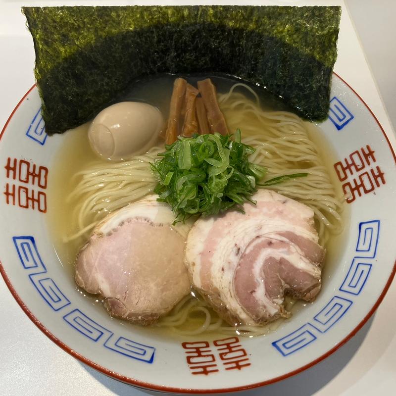 冷製イリコそばっ塩セカンド+味玉アローカナトッピング(上方レインボー)