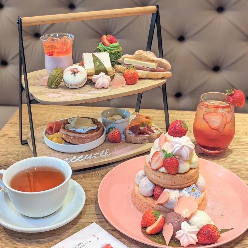 桜のアフタヌーンティー(カフェ アクイーユ 恵比寿)