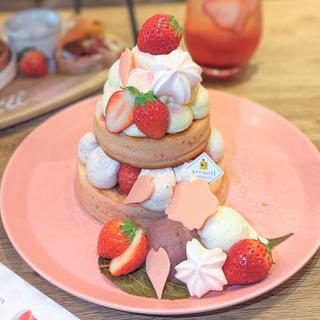 桜とマスカルポーネのパンケーキ(カフェ アクイーユ 恵比寿)