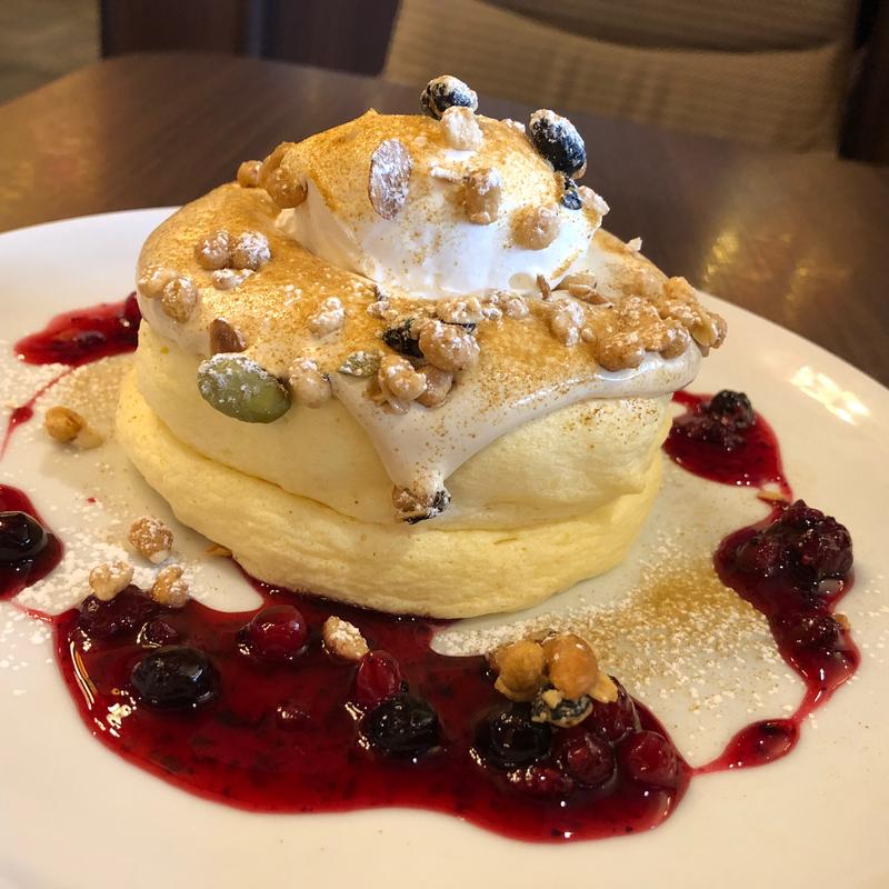 ほうじ茶クリームのリコッタパンケーキ(高倉町珈琲 武蔵村山店)