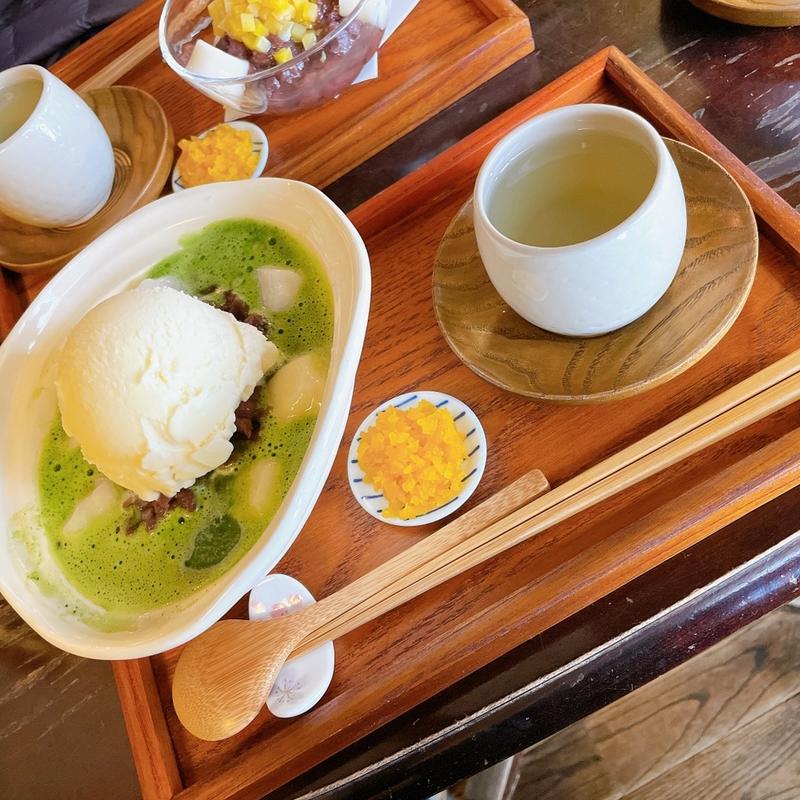 抹茶ぜんざいアイスクリーム添え(円山茶寮 （まるやまさりょう）)