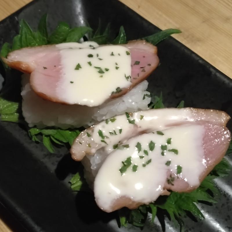 合鴨ハムとチーズ(個室居酒屋 もみじ咲 新横浜店)