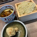 味わい鶏のつけそば　大盛　生姜　とろ玉子の天ぷら(斗香庵 SHINKOTONI)