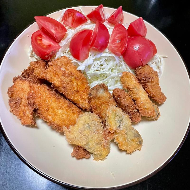 フライ盛り合わせ(カキ、ささみ)(Big-A 船橋習志野台店)