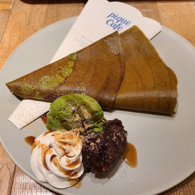 黒蜜きなこの抹茶クレープ(gelato pique cafe bio concept (ジェラートピケ カフェ ビオ コンセプト)玉川高島屋S・C店)