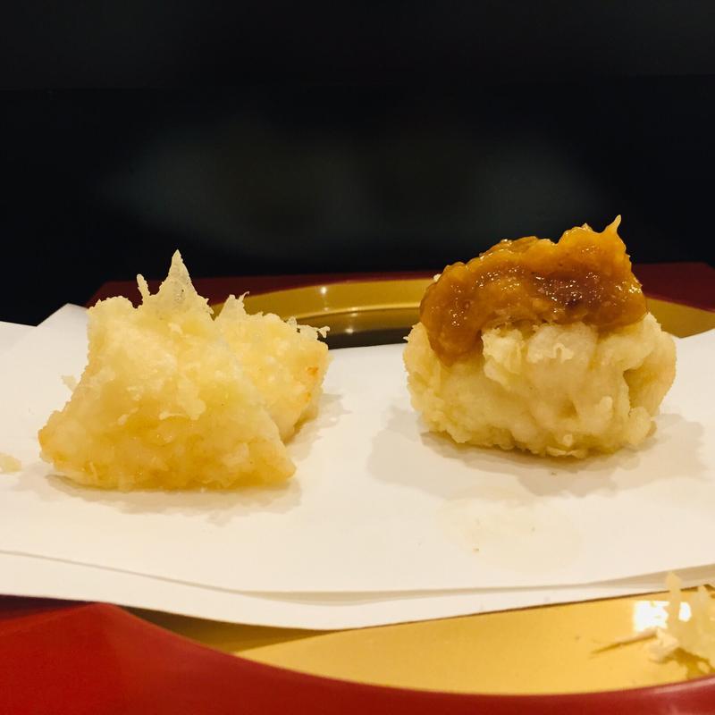 花烏賊と鱧の天麩羅(天麩羅からり)