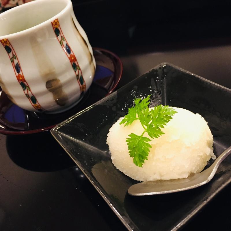 自家製りんごのシャーベット(天麩羅からり)