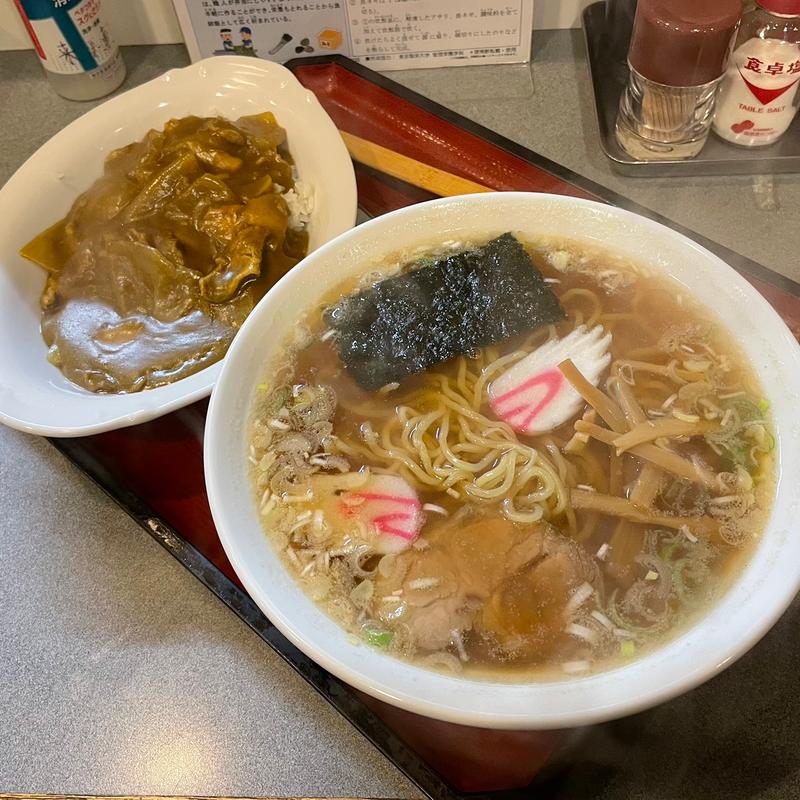 ミニカレーライス+ラーメン(来集軒)
