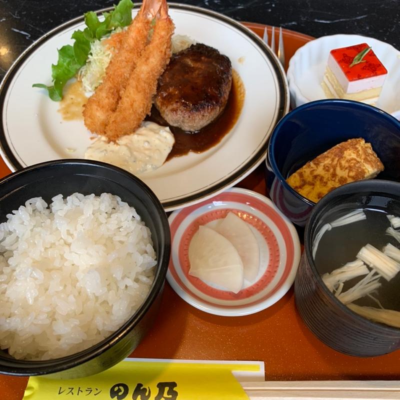 海老フライハンバーグ定食(レストランのん乃 )