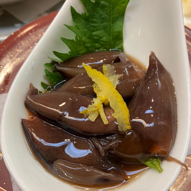 ホタルイカのワサビ醤油漬け(くるくる寿し)