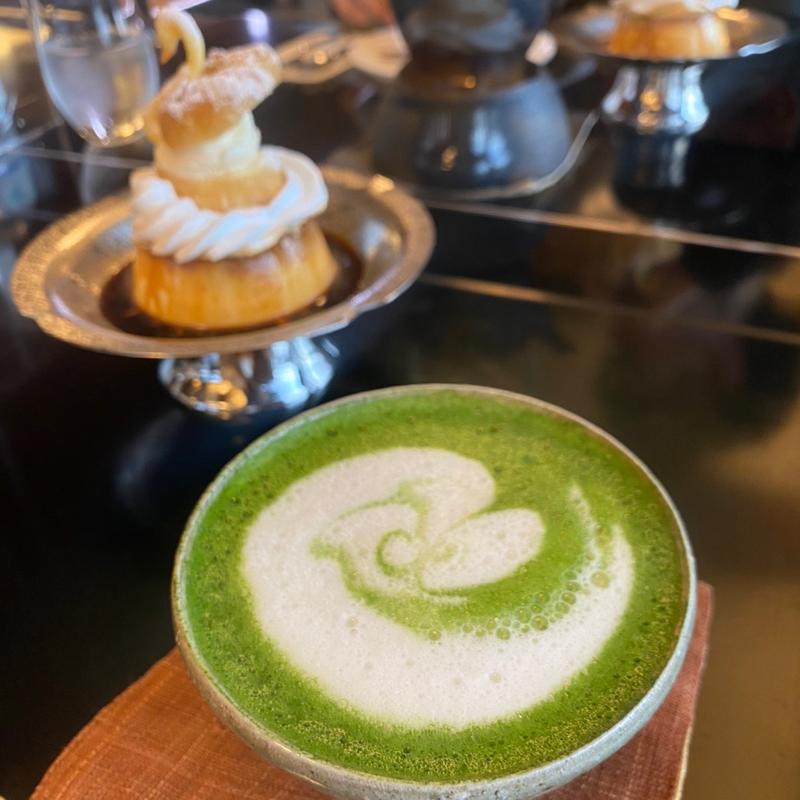 抹茶・オレ(天童荘ガーデン・カフェ)