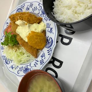 おさかな定食（カキフライ、ホタテ、白身魚）(札幌市役所地下食堂)