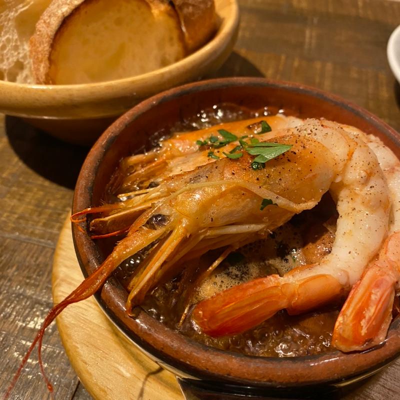 赤海老とマッシュルームのアヒージョ(ビストリア （Bistria）)