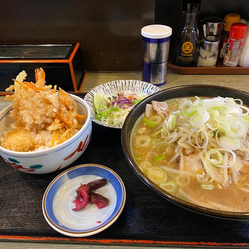 もやしそばとミニ天丼のセット(金太郎 )