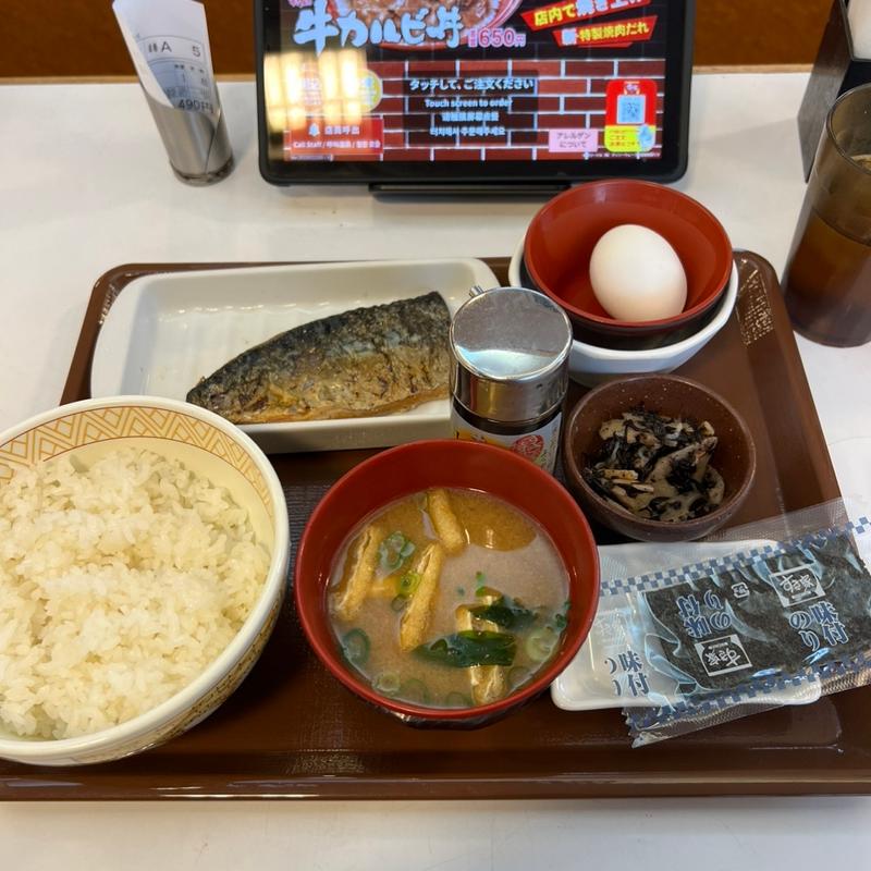 塩さばたまかけ朝食(すき家 川口榛松店 )