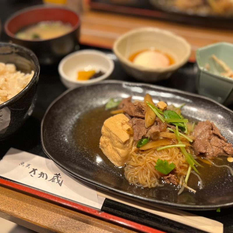 日替わり定食(すき焼き風と貝柱ご飯)(魚菜　さか蔵 )