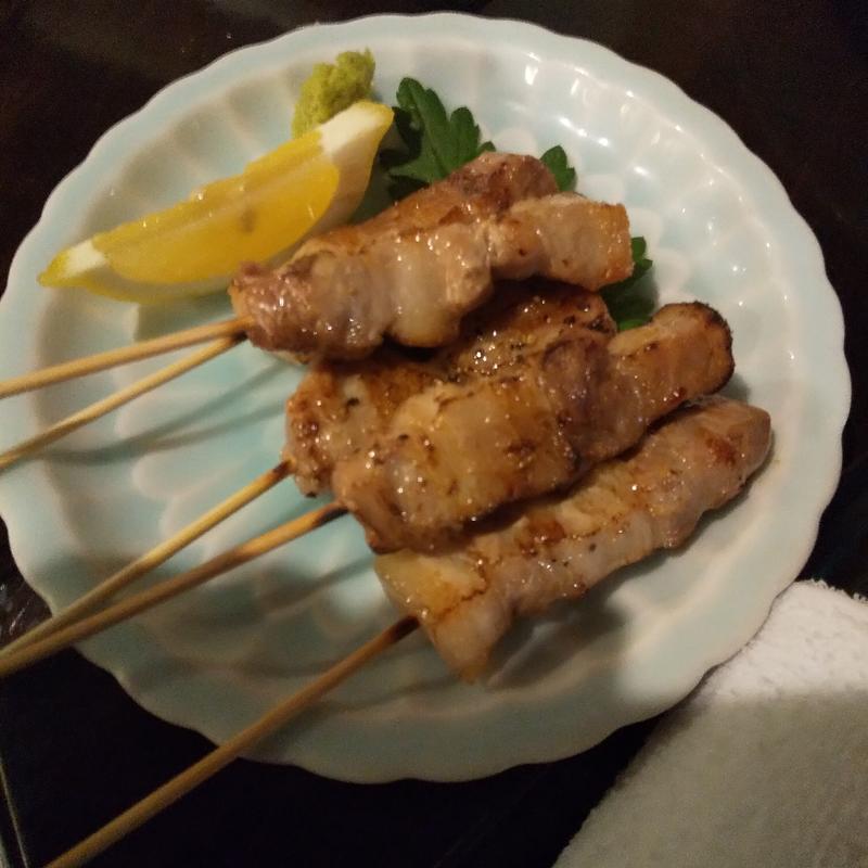 豚バラ串(名水ポーク)五本(八十神 )