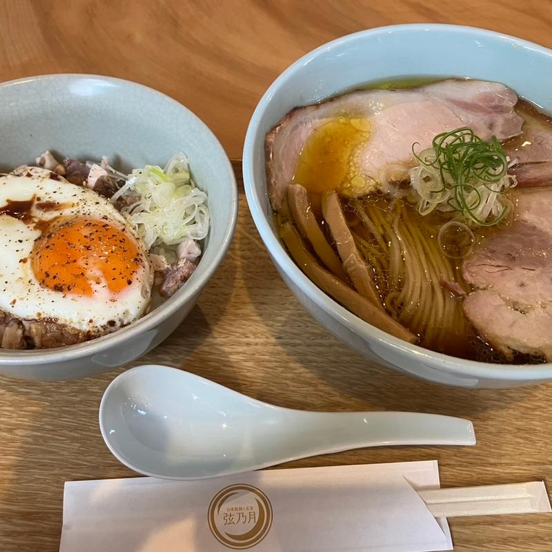 醤油そば弦乃月ブレンド(特)+肉飯(弦乃月)