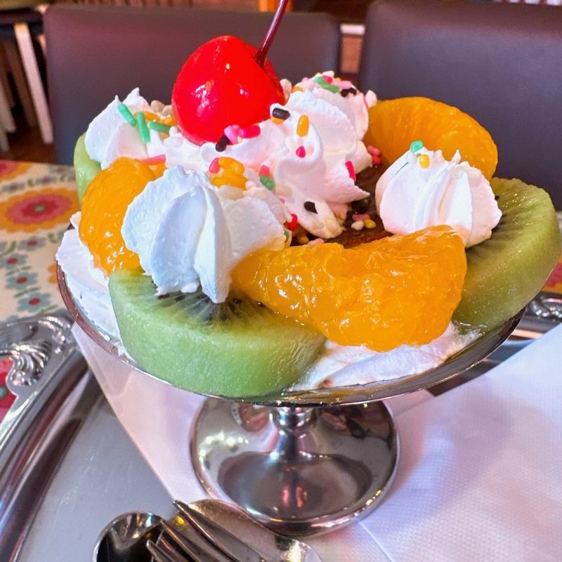 プリンアラモードセット(昭和レトロ喫茶セピア)