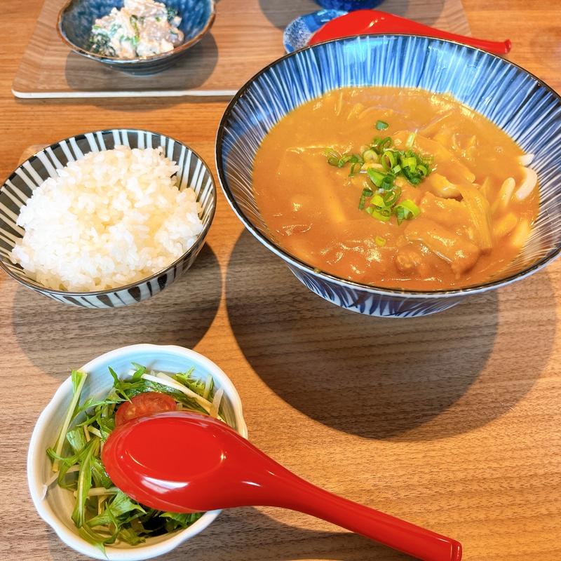 豚バラカレーうどん＋ライス(わがんせ 神保町)