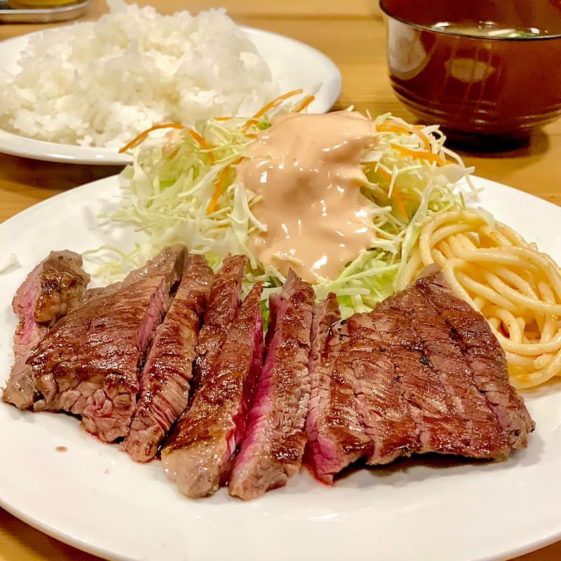 ビーフステーキ定食(ビフテキ食堂 ひろ喜(ひろき))